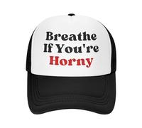 FWJZDSP Casquette de Baseball Ajustable en Maille « Respirez si Vous êtes excité » pour Homme et Femme, Cadeau pour Papa
