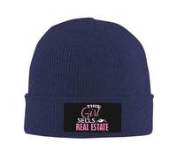 FWJZDSP Cette Fille Vend des biens immobiliers. Bonnet Homme, Bonnet d'hiver tricoté Femme, Slouchy, Bonnet de Nuit tricoté Noir.