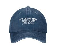 FWJZDSP Chapeau Humoristique « comme dirait ma mère : Qu'est-ce Qui ne va Pas chez toi ? » - Casquettes pour Femmes et Papas - Graphiques
