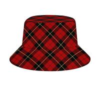 FWJZDSP Clan Wallace Hunting Tartan Vert et Noir P Chapeaux Seau Casquette de Soleil Pliable en Plein air Mode Chapeau de pêcheur pour Femmes et Hommes