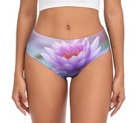 FWJZDSP Culotte de Bikini à imprimé Fleur de Lotus Violet pour Femme, Culotte Hipster pour Femme, Indispensable au Quotidien