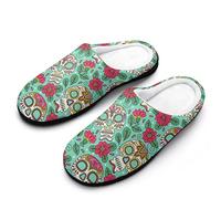 FWJZDSP Demandez-moi à propos de mes pantoufles Llama pour hommes, confortables et légères en coton à mémoire de forme, pour l'intérieur et l'extérieur.