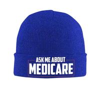 FWJZDSP Demandez-Moi des informations sur Medicare Bonnet Cadeaux Bonnet Homme d'hiver Chaud Femme Bonnet tricoté Bonnet Slouchy Bonnet tricoté Noir