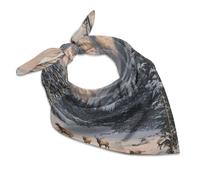 FWJZDSP Écharpe soyeuse Elk1 Deer Snowy Mountains, foulard, bandana, masque, turban, foulard
