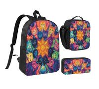 FWJZDSP Ensemble sac à dos portable pour chat avec boîte à lunch et étui, idéal pour les randonnées d'une journée. Cadeau parfait pour les cadeaux.
