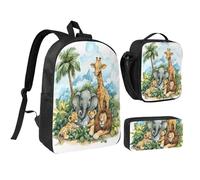 FWJZDSP Ensemble sac à dos pratique éléphant avec boîte à lunch et étui pour l'alpinisme (unisexe)