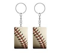 FWJZDSP Funny Keychain Baseball Lace Close Up Personalized Acrylic Photo Keychain Color Keychains Double-Sided Printing Cute Car Keychains for Backpack Christmas Women Men Gift