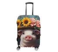 FWJZDSP Housse de Valise imprimée avec des cochons rigolos, Lavable et Anti-Rayures, Taille L