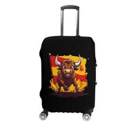 FWJZDSP Housse de Valise imprimée avec Drapeau Espagnol et Vache, Lavable, Anti-Rayures, Taille XL