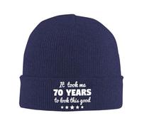 FWJZDSP Il m'a Fallu 70 Ans pour être Aussi Beau/Belle - Cadeau d'anniversaire pour Les 70 Ans - Bonnet - Homme/Femme - Hiver - Tricot - Noir