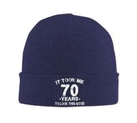 FWJZDSP Il m'a Fallu 70 Ans pour être Aussi Beau/Belle - Cadeaux Vintage pour Un 70e Anniversaire - Bonnet - Cadeaux pour Hommes et Femmes - Bonnet tricoté - Noir