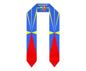 FWJZDSP Ile de la Réunion Drapeau des Réunionnais Étole de remise de diplôme d'université Châle double face Écharpe de es diplômés pour le lycée d'honneur et la remise des diplômes