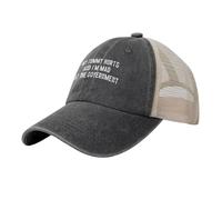 FWJZDSP J'Ai Mal au Ventre et Je suis en colère Contre Le Gouvernement. Chapeaux de Papa Amusants pour Hommes et Femmes. Casquette de Camionneur, Casquette de Baseball réglable, Noire.