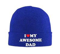 FWJZDSP J'aime Mon Super Papa - Bonnet Cadeau - Cadeau Homme - d'hiver Femme - Bonnet tricoté - Bonnet Slouchy - Bonnet tricoté Noir