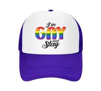 FWJZDSP Je suis Gay et Tue Le Chapeau en Maille Lgtbq Gay Pride Hat Hommes Femmes Casquette de Baseball Casquette de Camionneur