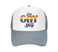 FWJZDSP Je suis Gay et Tue Le Chapeau en Maille Lgtbq Gay Pride Hat Hommes Femmes Casquette de Baseball Casquette de Camionneur