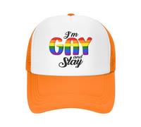 FWJZDSP Je suis Gay et Tue Le Chapeau en Maille Lgtbq Gay Pride Hat Hommes Femmes Casquette de Baseball Casquette de Camionneur