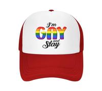 FWJZDSP Je suis Gay et Tue Le Chapeau en Maille Lgtbq Gay Pride Hat Hommes Femmes Casquette de Baseball Casquette de Camionneur