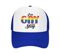 FWJZDSP Je suis Gay et Tue Le Chapeau en Maille Lgtbq Gay Pride Hat Hommes Femmes Casquette de Baseball Casquette de Camionneur
