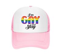 FWJZDSP Je suis Gay et Tue Le Chapeau en Maille Lgtbq Gay Pride Hat Hommes Femmes Casquette de Baseball Casquette de Camionneur
