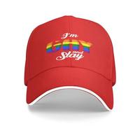 FWJZDSP Je suis Gay et Tue Le Chapeau Lgtbq Gay Pride Casquette de Baseball pour Hommes Femmes Casquettes de Camionneur Casquette drôle