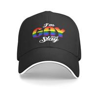 FWJZDSP Je suis Gay et Tue Le Chapeau Lgtbq Gay Pride Casquette de Baseball pour Hommes Femmes Casquettes de Camionneur Casquette drôle