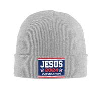FWJZDSP Jésus 2024 Notre Seul Espoir Bonnet Cadeaux Homme d'hiver Femme Bonnet Tricoté Bonnet Slouchy Bonnet Tricoté Noir