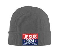 FWJZDSP Jésus 2024 Notre Seul Espoir Cadeaux Bonnet Bonnet Cadeaux Homme d'hiver Femme Bonnet tricoté Slouchy Bonnet tricoté Noir