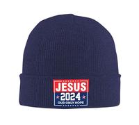 FWJZDSP Jésus 2024 Notre Seul Espoir Cadeaux Bonnet Bonnet Cadeaux Homme d'hiver Femme Bonnet tricoté Slouchy Bonnet tricoté Noir