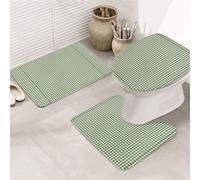 FWJZDSP Lot de 3 Tapis de Sol en Flanelle Douce et Lavable pour Un Usage Quotidien Motif Vichy Vert