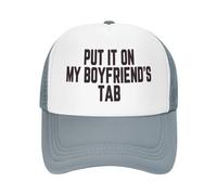 FWJZDSP Mettez-Le sur l'onglet de Mon Petit ami Casquette en Maille Hommes Femmes Casquette de Camionneur Casquette de Baseball Cadeau Papa