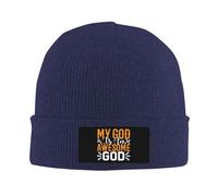 FWJZDSP Mon Dieu est Merveilleux. Dieu Aime Jésus. Foi chrétienne. Bonnet Homme, Bonnet Femme, Bonnet tricoté, Bonnet de Nuit Noir.