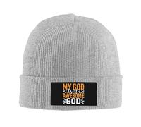 FWJZDSP Mon Dieu est Merveilleux. Dieu Aime Jésus. Foi chrétienne. Bonnet Homme, Bonnet Femme, Bonnet tricoté, Bonnet de Nuit Noir.