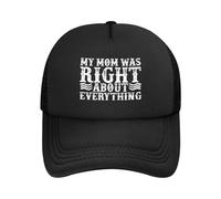 FWJZDSP Oh Mon Dieu, ma mère Avait Raison sur Toute la Ligne ! Casquette de Baseball Noire en Maille