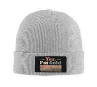 FWJZDSP Oui, J'Ai Froid. Moi 24h/24 et 7j/7. Bonnet drôle et Sarcastique. Bonnet tricoté pour Homme et Femme. Bonnet de Nuit Noir.