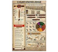 FWJZDSP Plaque métallique vintage pour amateurs de cigares, guide encyclopédique, décoration murale pour la maison, le club, 30,5 x 40,6 cm