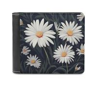 FWJZDSP Portefeuille DaisyMen's, Grand Format, en Cuir, Fin, avec Porte-Cartes et fenêtre pour Carte d'identité, idéal au Quotidien.