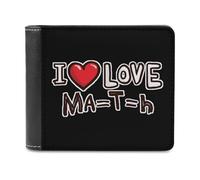 FWJZDSP Portefeuille en Cuir « J’Aime Les Maths » : Portefeuille Fin et élé à Deux Volets avec 6 emplacements pour Cartes de crédit (Cadeau)