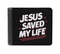 FWJZDSP Portefeuille Fantaisie « Dieu m'a sauvé la Vie », Fin et Pliable, avec Porte-Cartes d'identité et de crédit.