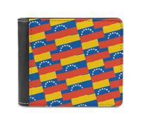 FWJZDSP Portefeuille Fin à Deux Volets pour Homme avec Porte-Billets, en Cuir, Style Vertical, orné du Drapeau ou de la bannière du Venezuela. Portefeuille Vertical en Cuir avec Pince à Billets.