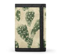 FWJZDSP Portefeuille Fin à Trois Volets, Motif Cactus du désert et épines, avec Porte-Cartes, Porte-Monnaie et Porte-clés. Idéal pour Les Voyages. Porte-clés Inclus.