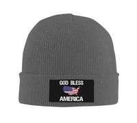 FWJZDSP Que Dieu bénisse l'Amérique Bonnet Homme Hiver Tricot Femme Bonnet Slouchy Bonnet Tricoté Bonnet de Nuit Noir