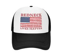 FWJZDSP Redneck Mesh Hat American Redneck Lives Matter Casquette en Maille pour Hommes et Femmes Casquette de Baseball Noire Chapeau de Camionneur
