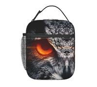 FWJZDSP Sac à déjeuner isotherme et réutilisable motif chouette prédateur, sac fourre-tout étanche pour femme et homme, idéal pour le travail, le bureau ou les pique-niques