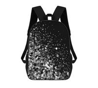 FWJZDSP Sac à dos pour ordinateur portable avec poche, grand sac réglable de 43,2 cm, imperméable, noir et blanc, à paillettes, sac à dos respirant et extensible pour homme et femme, portable