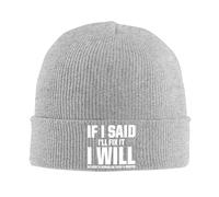 FWJZDSP Si Je dis Que Je Vais Le réparer, Je Le Ferai. Pas Besoin de Cadeaux de Bonnets, Bonnets d'hiver pour Hommes et Femmes, Bonnets tricotés, Bonnets Slouchy Noirs