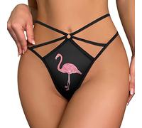 FWJZDSP sous-vêtements pour Femmes, Flamant Rose Oiseau, à Bretelles, Sexy, Dos en T, String, sans Spectacle, Culotte en Maille coupée