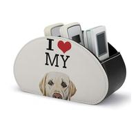 FWJZDSP Support de télécommande I Love My Labrador Retriever, boîte de rangement pour télécommandes multimédia avec 5 compartiments pour cosmétiques et fournitures de bureau