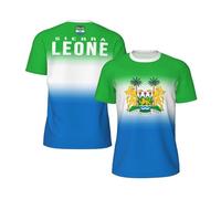 FWJZDSP T-Shirt en Jersey avec imprimé 3D dégradé du Drapeau de la Sierra Leone, idéal pour la Course à Pied, Le Cyclisme, Le Football et Le Fitness.