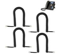 Fwmctkr 4 Pièces 2.5M Cable Telephone Fixe Noir, Cordon Telephone RJ9 | Combiné Téléphonique Câble Spiralé 4P4C Cordon RJ9 Flexible et Extensible pour Bureau à Domicile Téléphones Fixes